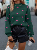Pull ample à manches longues lanterne tricots pour femmes