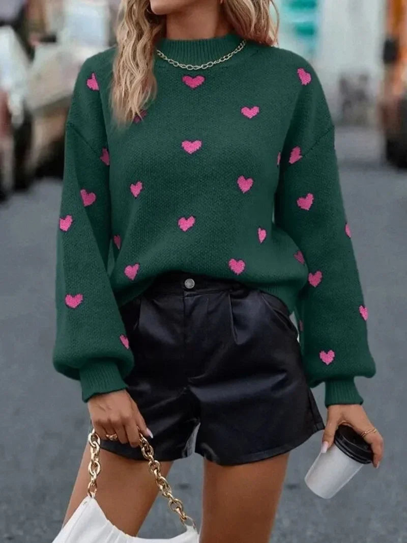Pull ample à manches longues lanterne tricots pour femmes