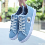 Baskets tendance en toile avec lacets pour femmes