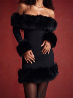 Robes de soirée élégantes en fausse fourrure pour femmes