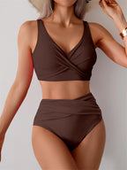 Maillot de bain deux pièces bikini à bretelles pour femmes