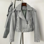Veste en faux cuir pour femmes
