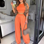 Ensemble deux pièces élégant pantalon long et tailleur léger pour femmes