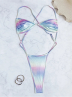 Maillot de bain une pièce nickel é croisé dans le dos pour femmes