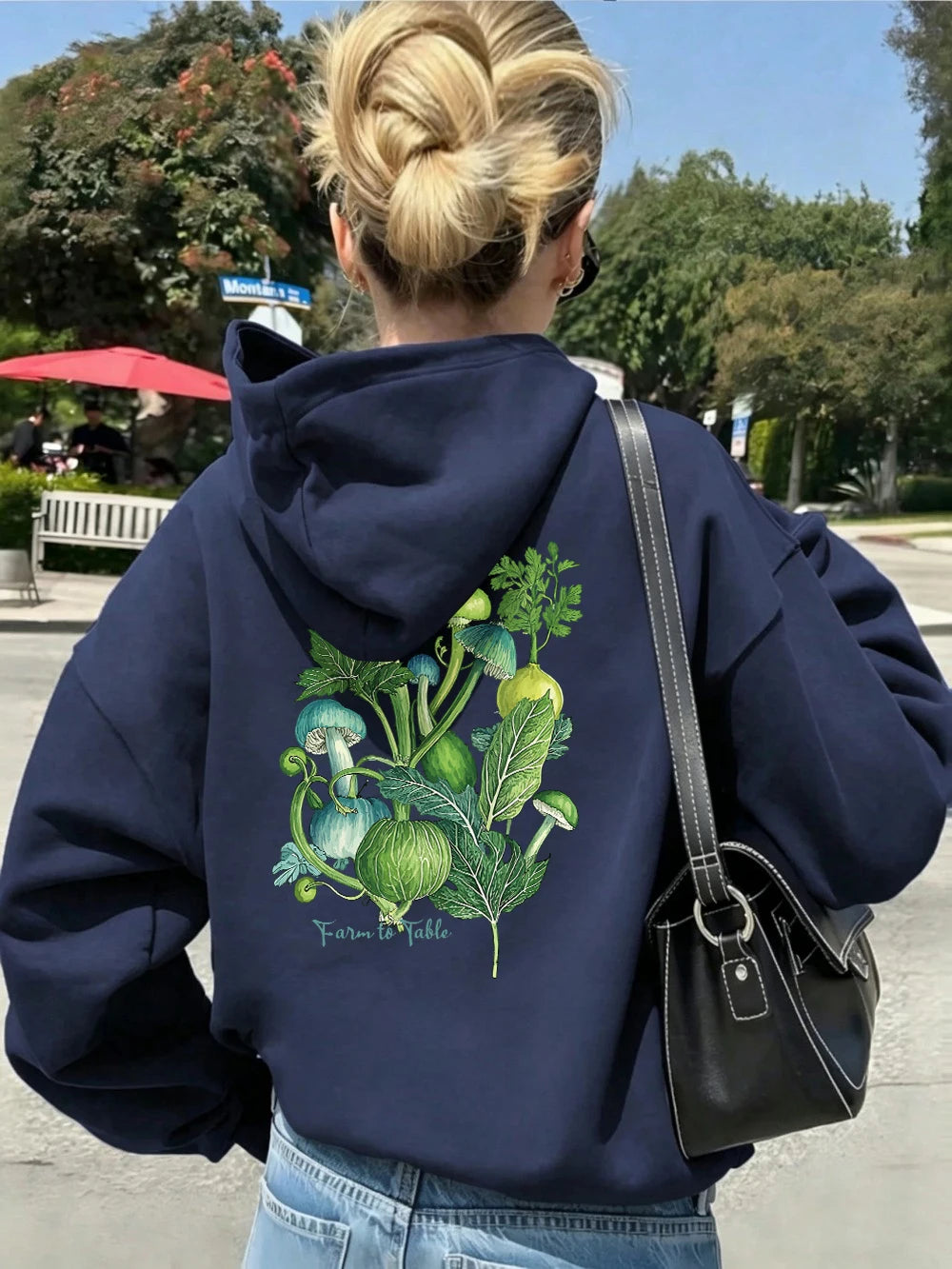 Sweat-shirts à capuche imprimés Farm To Table pour femmes