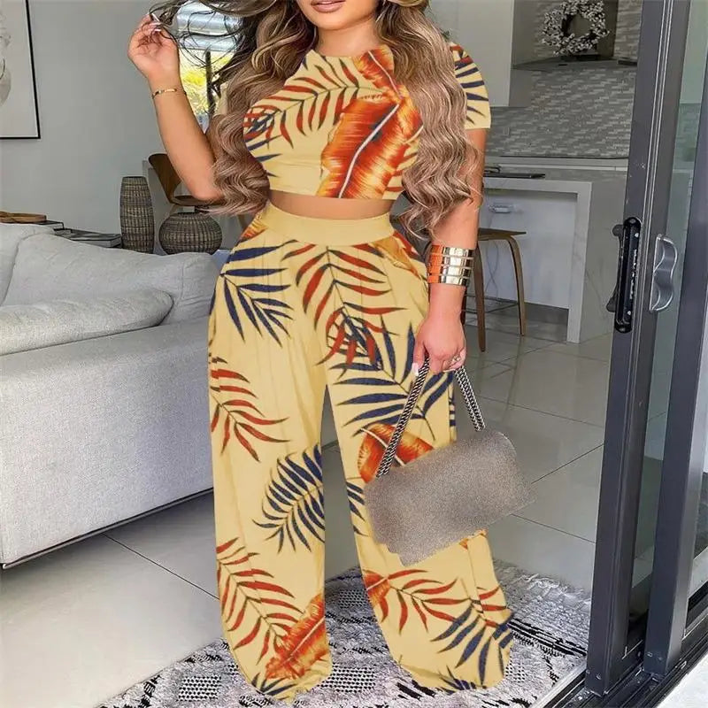 Ensemble deux pièces élégant pantalon long et tailleur léger pour femmes
