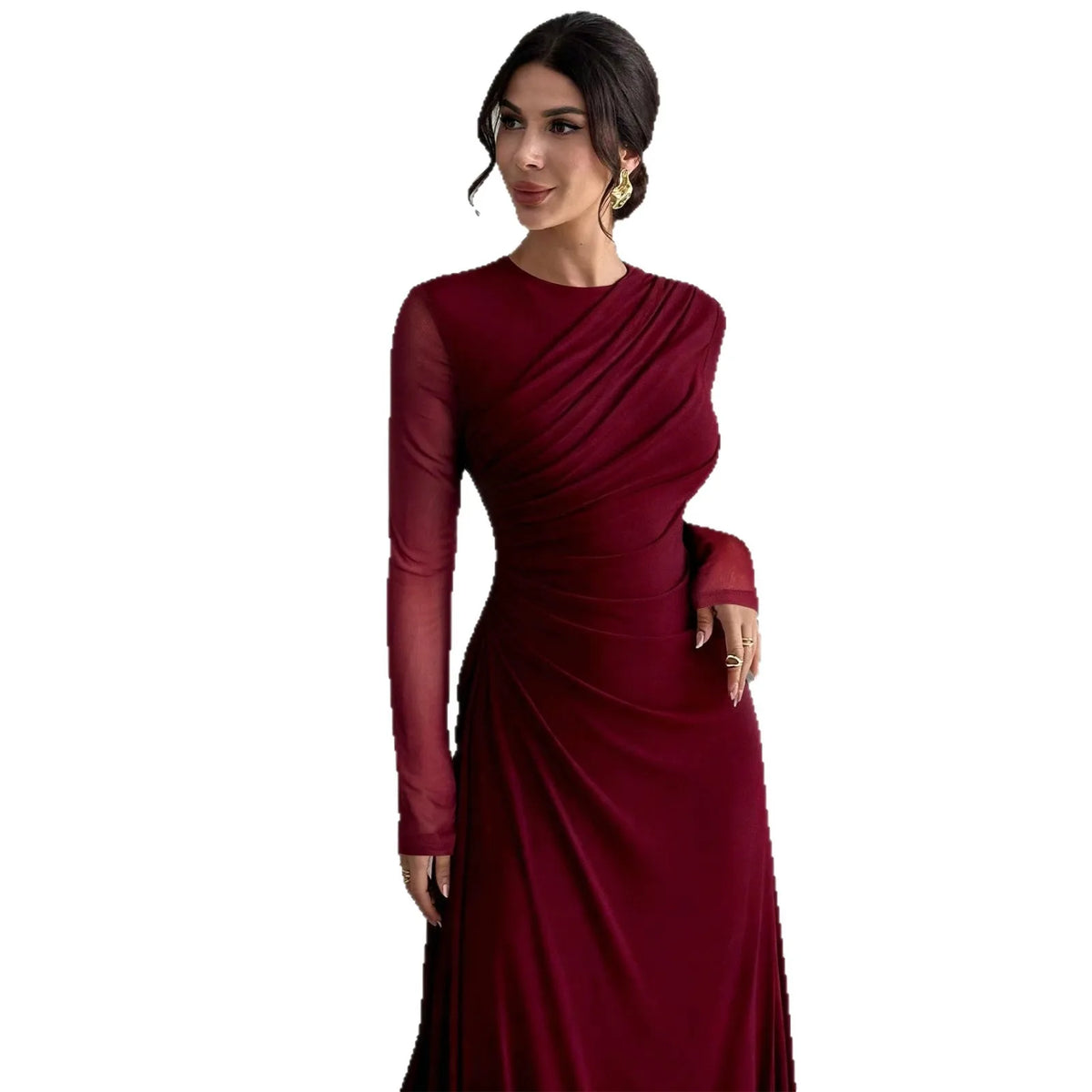 Robe en Maille Femme – Manches Longues et Ceinture