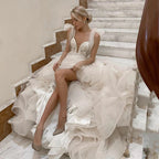 Robe de mariée trapèze en forme de cœur, avec gros nœud pour femmes