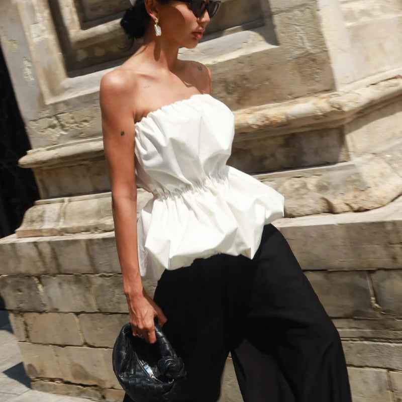 Bustier Blanc Sans Bretelles Femme – Look Chic