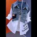 Veste en jean rayée pour femmes