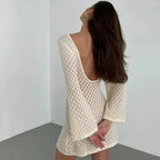 Robe de plage longue en tricot pour femmes
