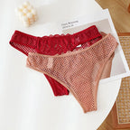 Culotte transparent en dentelle ajourée pour femmes