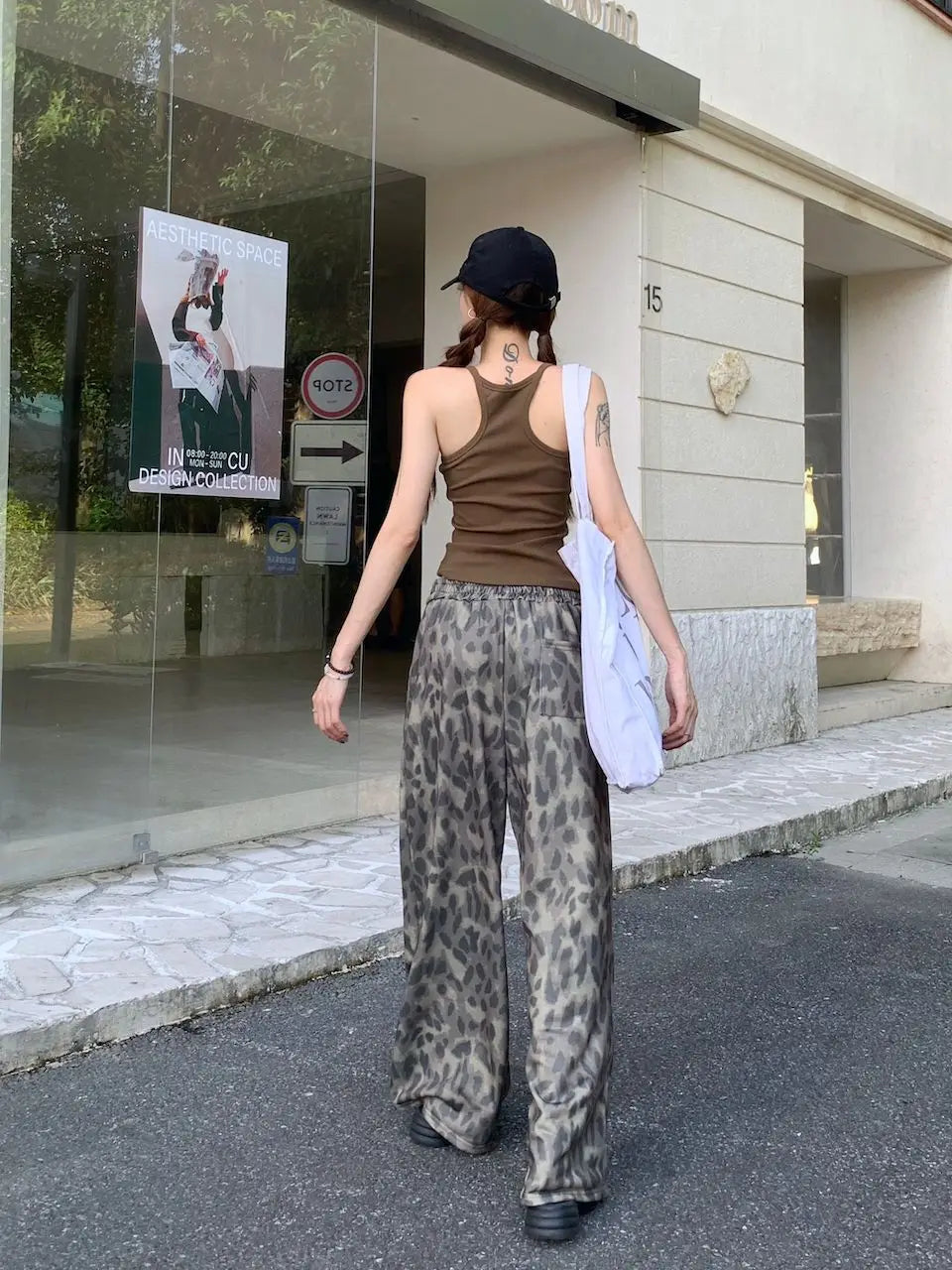 Pantalon imprimé léopard pour femmes