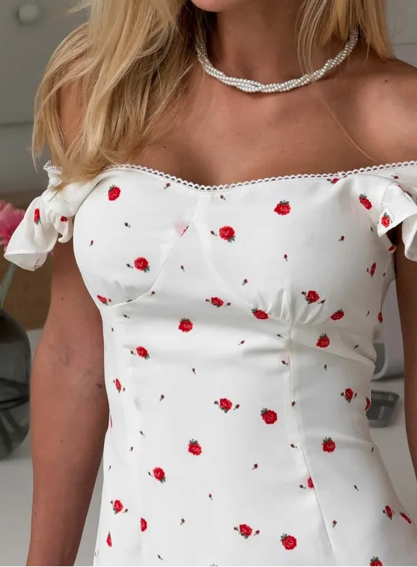 Robe imprimée de roses pour femmes