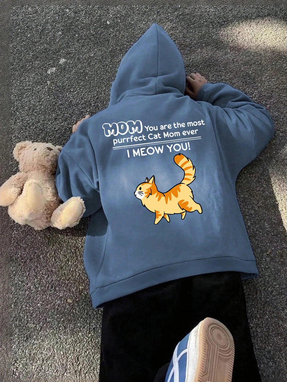 Sweat-shirts à capuche imprimés « Funny Cat Mom I Meow You » pour femmes