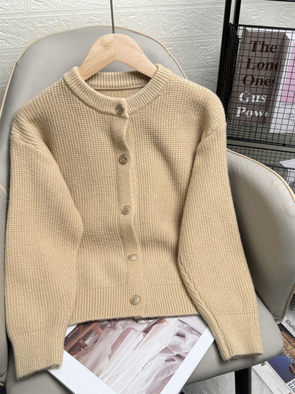 Gilet en Maille Uni Femme – Style Décontracté