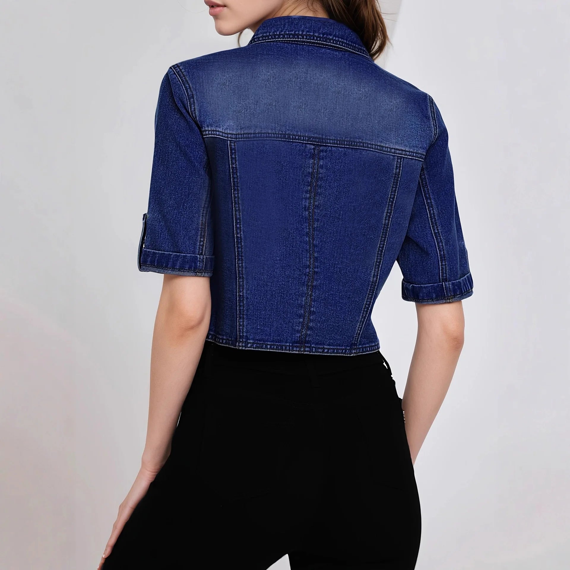 Veste en jean courte légère pour femmes