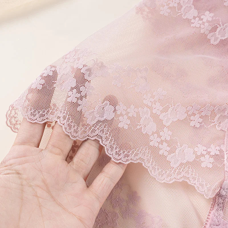 Culotte sexy en dentelle brodée de fleurs pour femmes