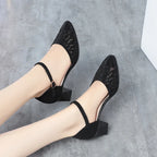 Sandales pointues en cuir talons pour femmes