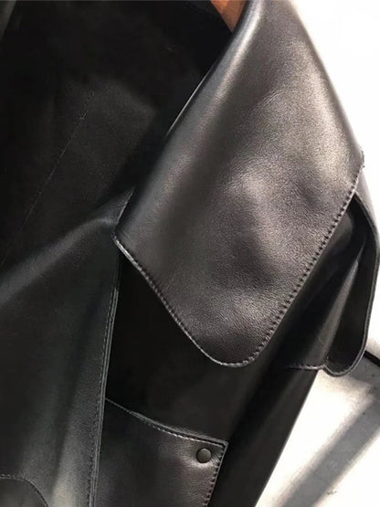 Veste femme noire en simili cuir style vintage