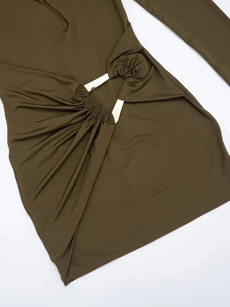 Mini robe évider froncé moulante pour femmes