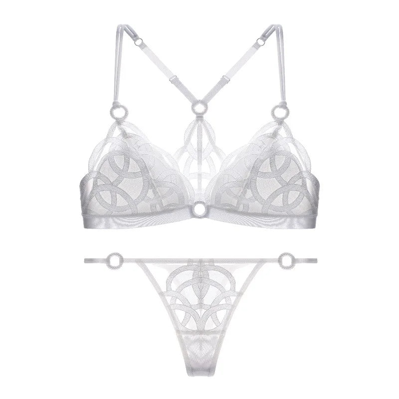 Ensemble de soutien-gorge et string en dentelle pour femmes