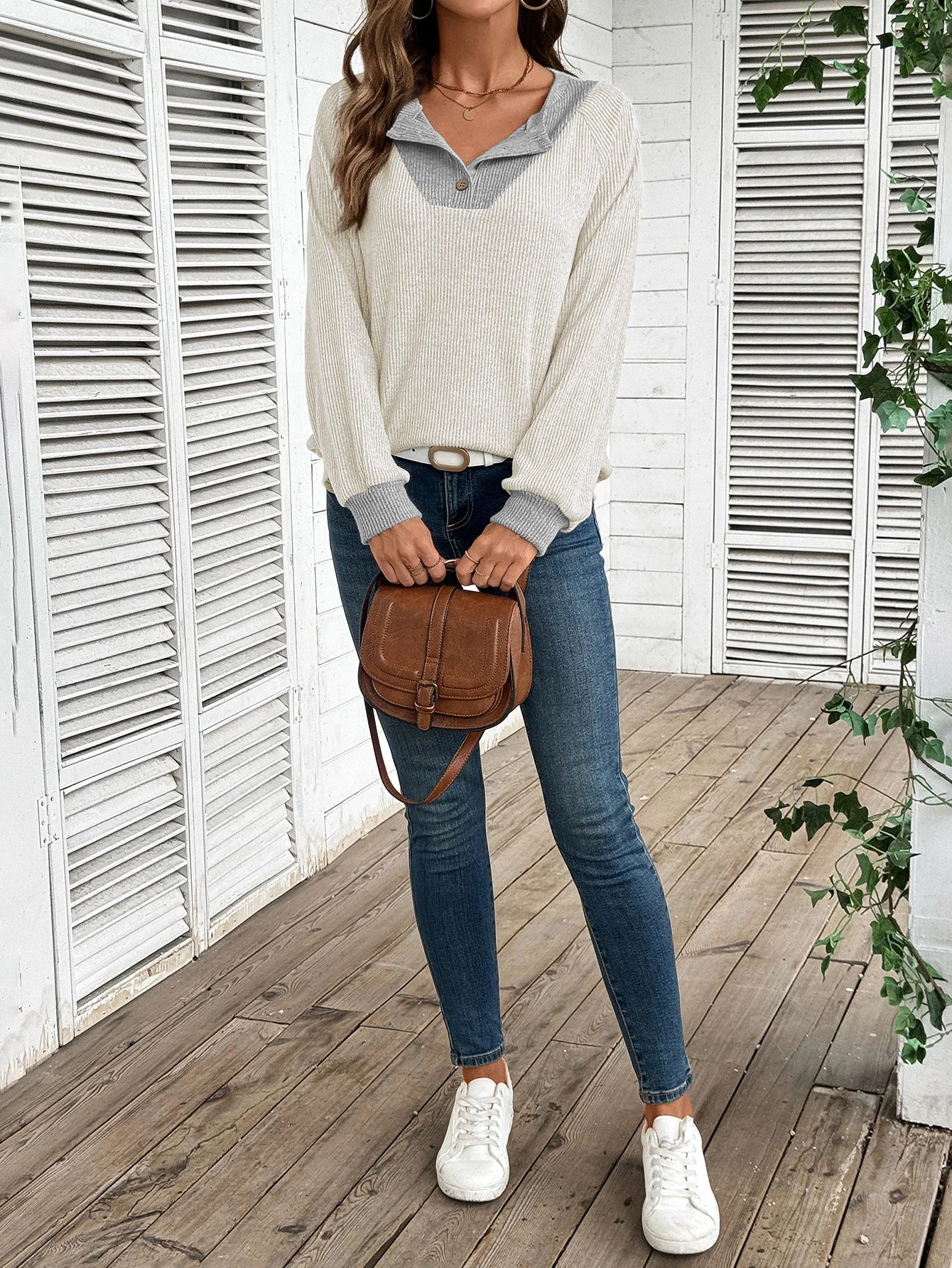 Pull décontracté à manches longues pour femmes