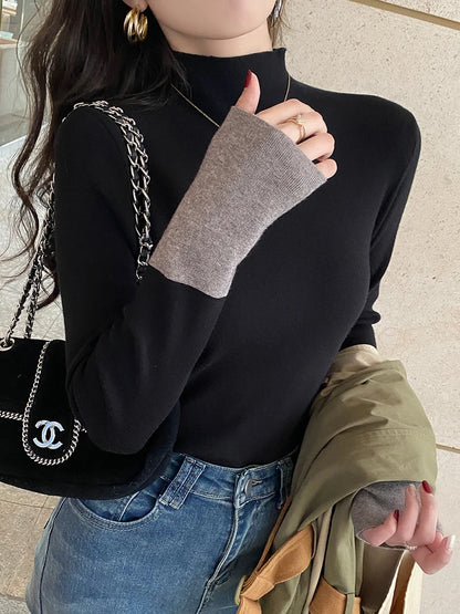 Pull en Maille Douce Femme – Col Semi-Montant Chic