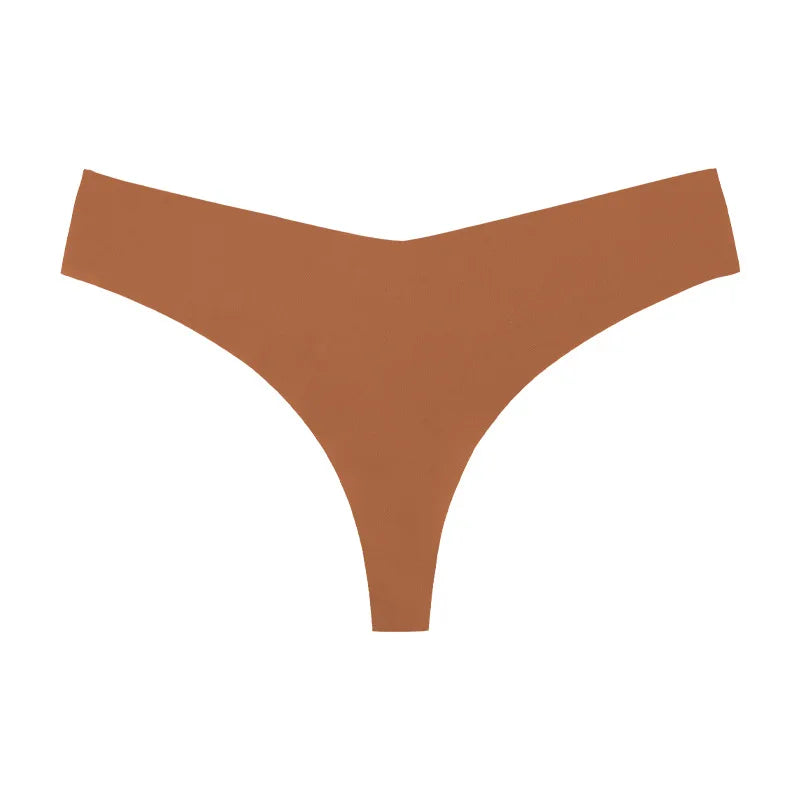 String taille basse en soie glacé sans trace pour femmes