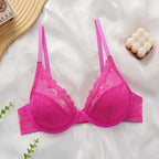Soutien-gorge rouge rose à la mode avec anneau en acier pour femmes