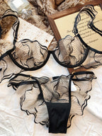 Ensemble soutien-gorge Sexy en maille respirante et culotte assortie pour femmes