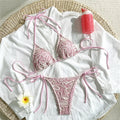 Ensemble maillot de bain deux pièces string triangle à bretelles pour femmes