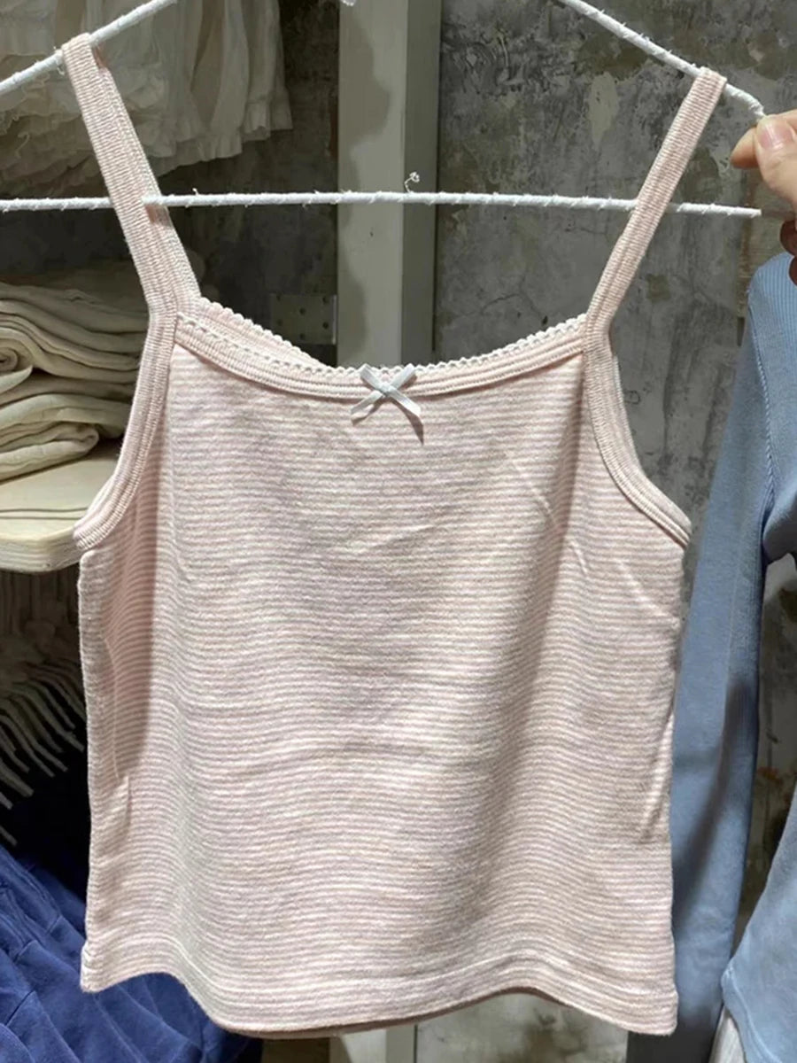 Débardeur rayée rose pour femmes