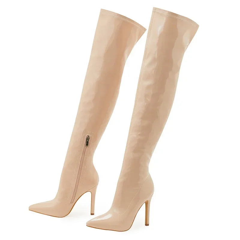 Bottes hautes à talons aiguilles sexy pour femmes