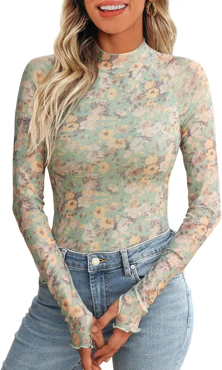 T-shirt à col roulé pour femmes