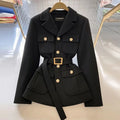 Veste boutons avec ceinture pour femmes