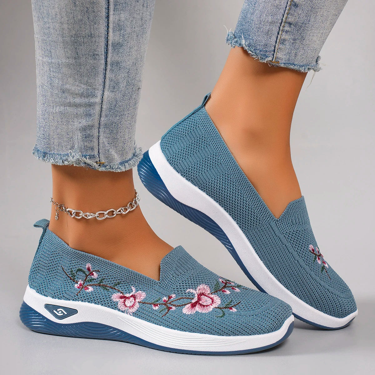 Chaussures plates d'été en maille respirante pour femmes