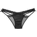 Culotte taille basse en dentelle transparent pour femmes