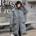 Manteau à capuche solides à grandes poches pour femmes