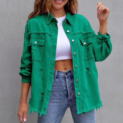 Chemise Ample en Jean Femme – Style Décontracté