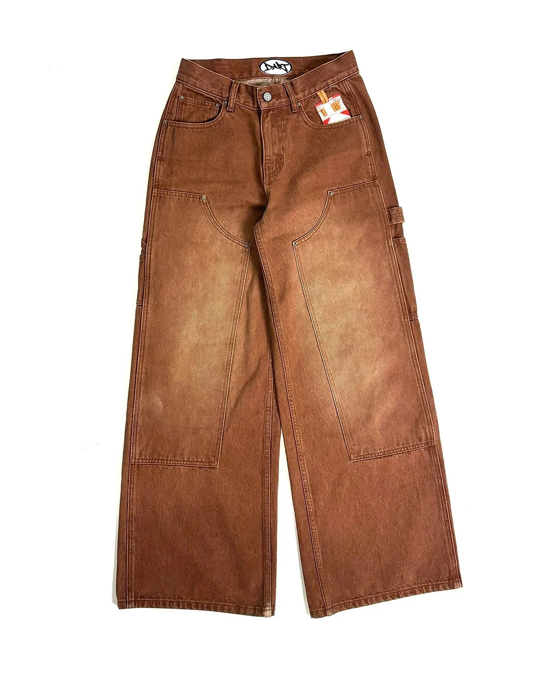 Jeans brodés coupe ample pour femmes