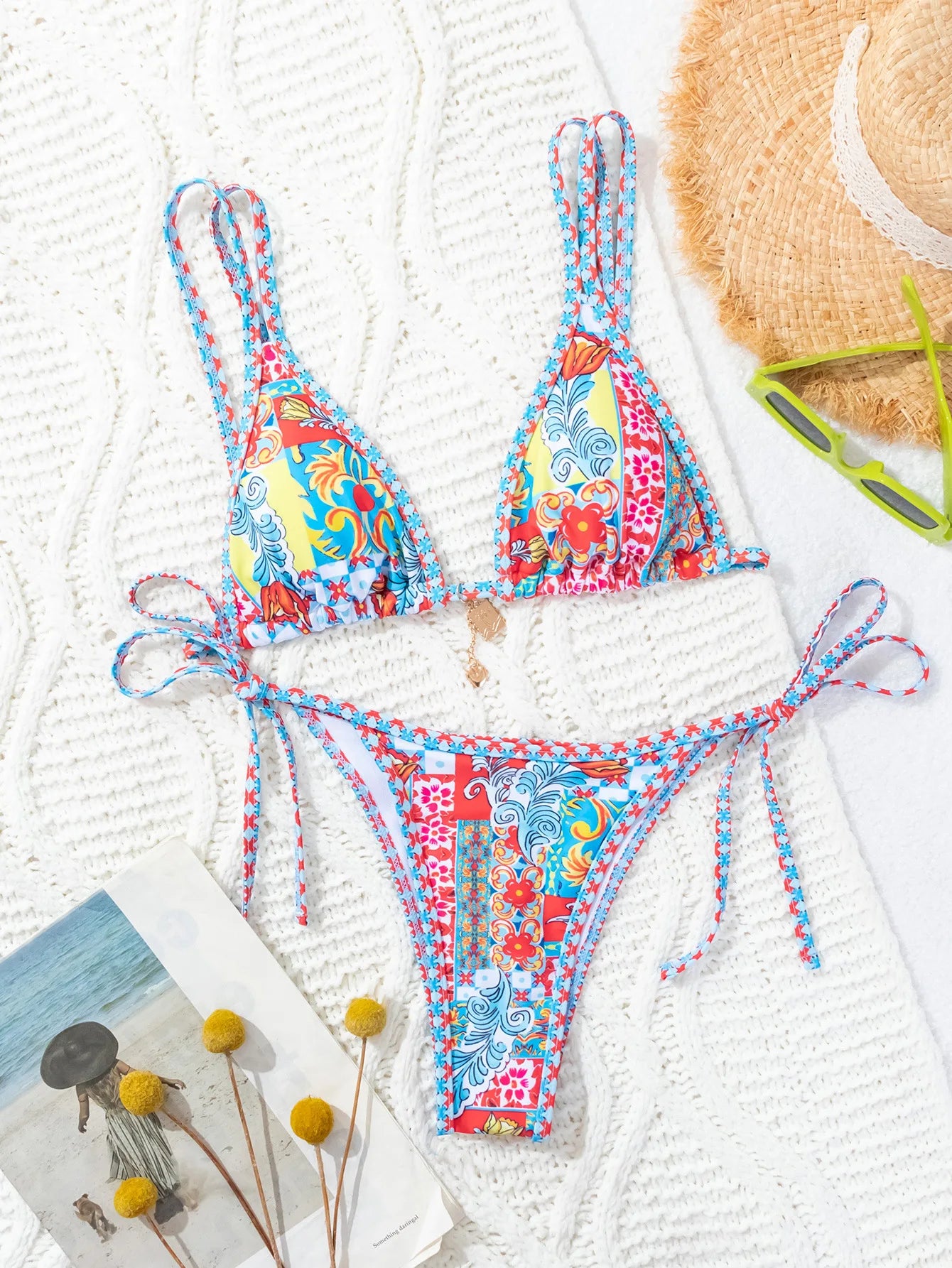 Ensemble maillot de bain 2 pièces soutien-gorge Push Up et string  pour femmes