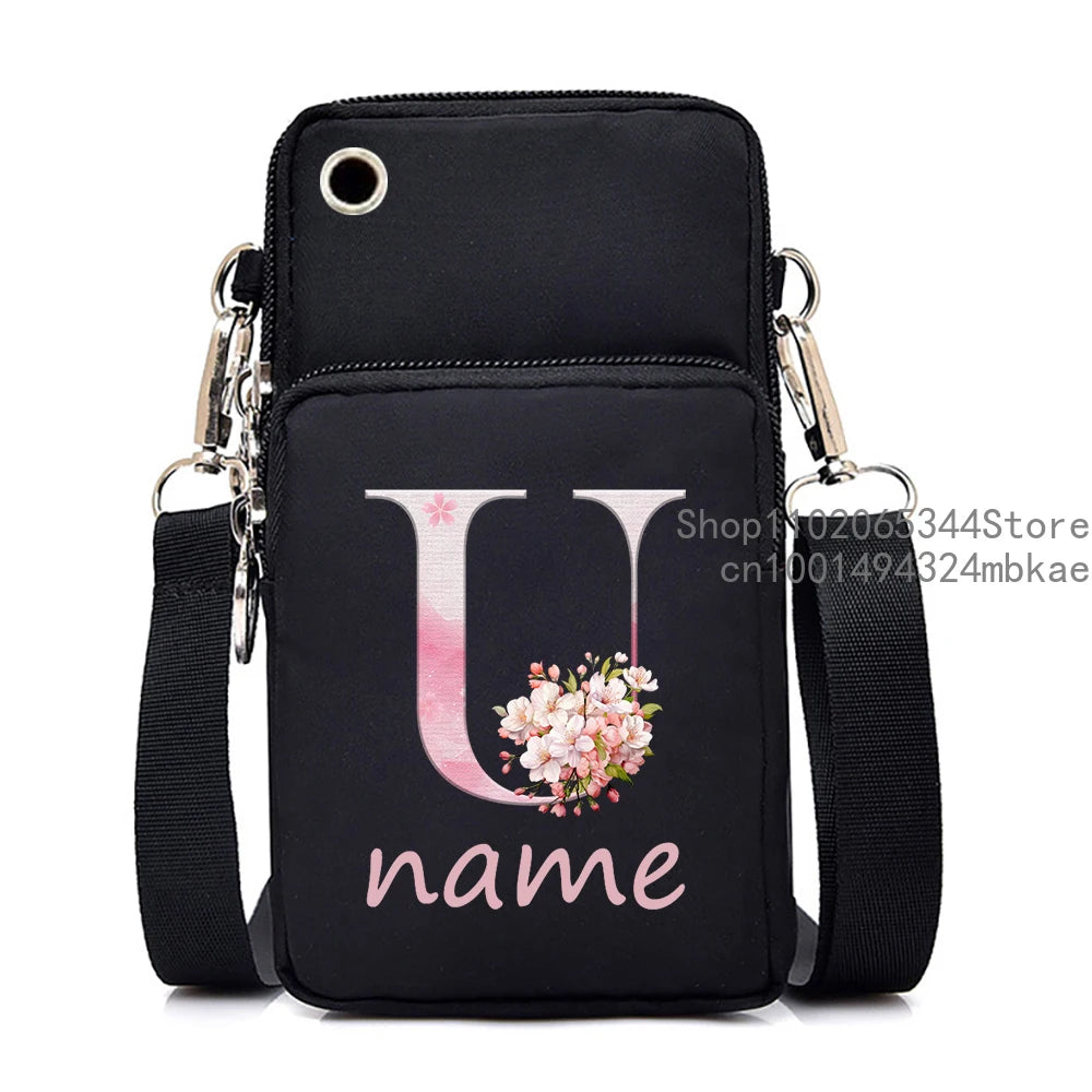 Sac à bandoulière pour téléphone portable floral pour femmes