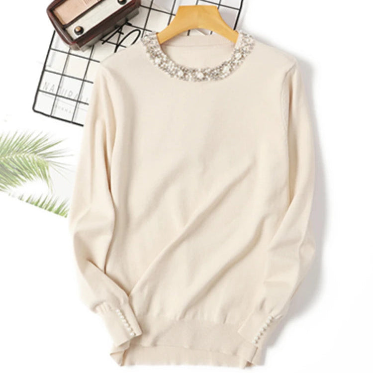 Pull chandails tricotés à manches longues pour femmes