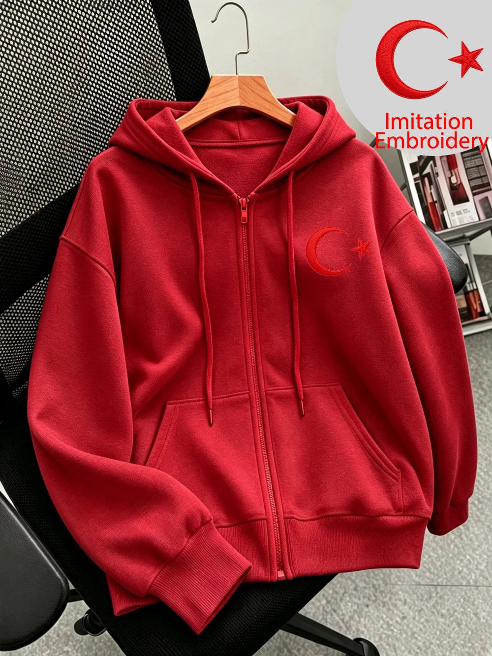 Sweat à Capuche Zippé Femme – Imprimé Turquie