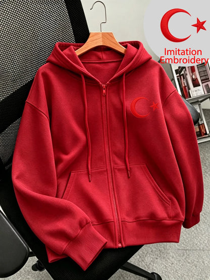Sweat à Capuche Zippé Femme – Imprimé Turquie