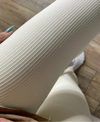 Legging Thermique Femme – Côtelé et Taille Haute