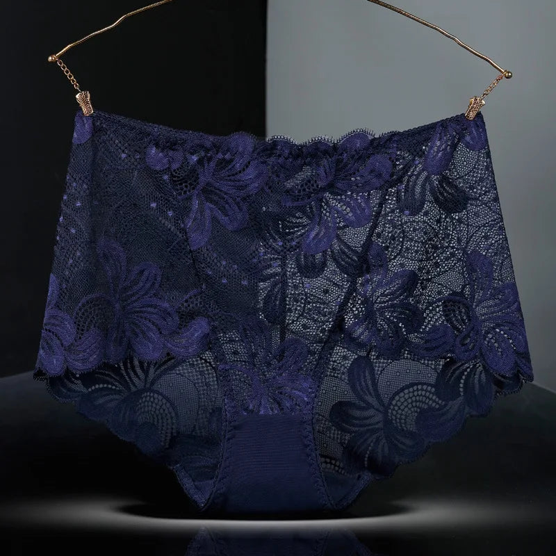 Culotte en dentelle taille haute sans couture pour femmes