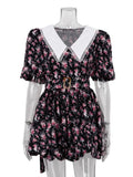 Robe courte élégante à imprimé floral pour femmes
