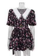 Robe courte élégante à imprimé floral pour femmes